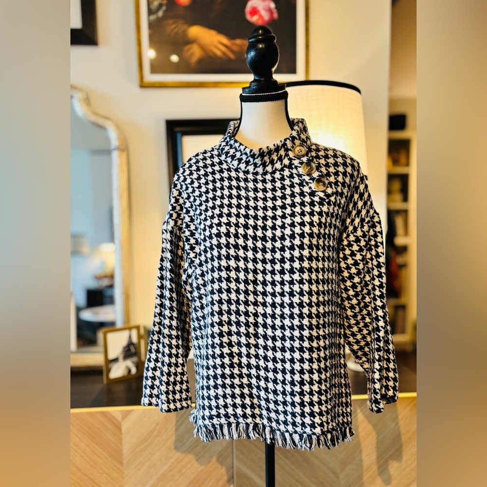 ZARA Houndstooth Top size Small - Picture 6 of 10
